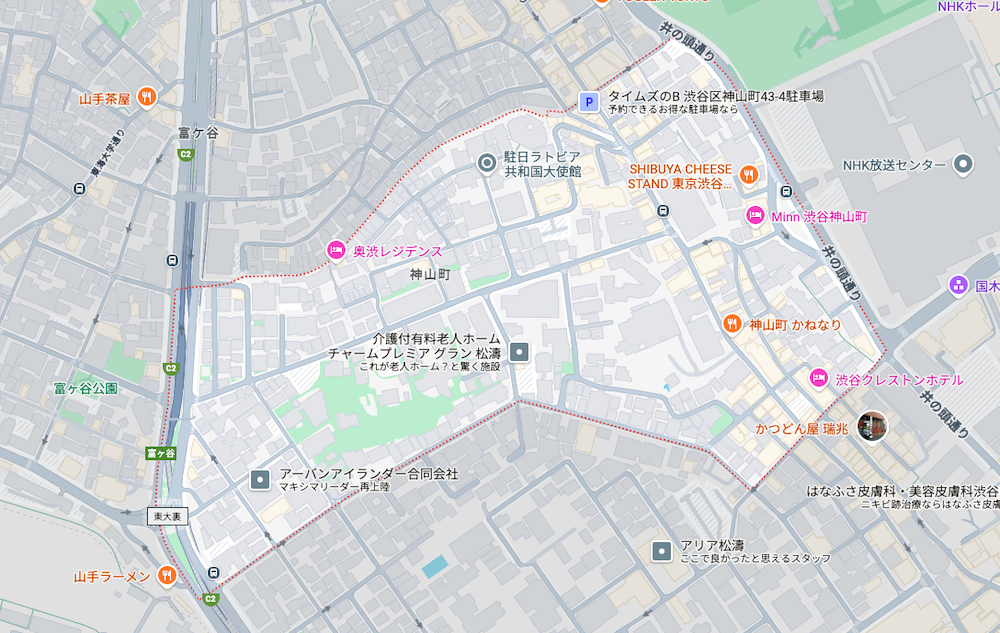 東京都渋谷区神山町の地図