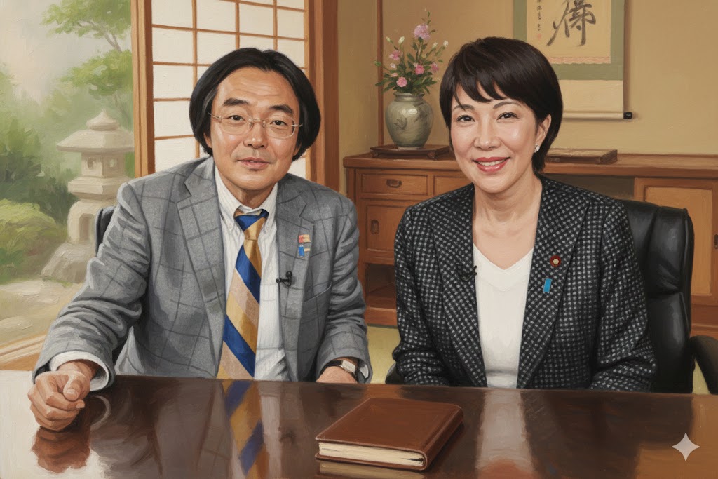 門田隆将(左)と高市早苗(右)のイメージ画像