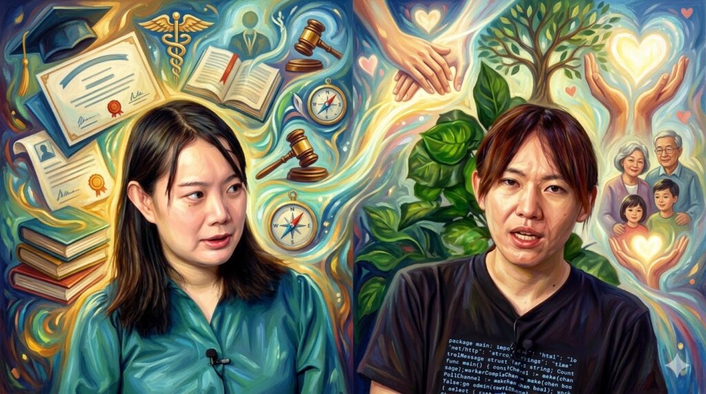 妻の学歴や経歴と支え合う家族の姿